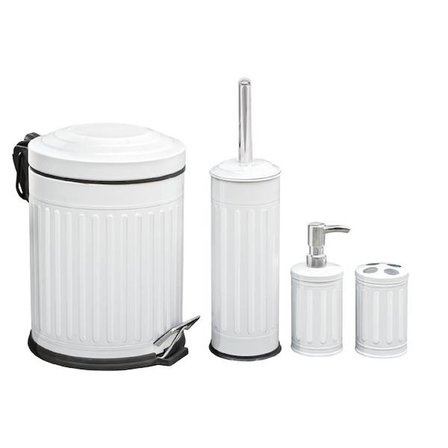 Evidea Bath Vintage 4'lü Banyo Seti - Beyaz