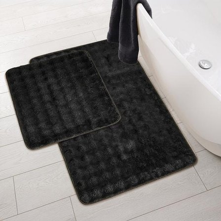 Evidea Soft Artos 2'li Banyo Paspası - Antrasit - 60x100 cm + 50x60 cm