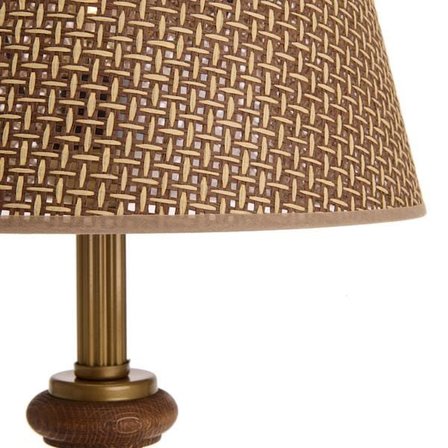 Evidea Lighting Fiona Ahşap Abajur - Ceviz Ayak / Kahverengi Başlık - 40 cm