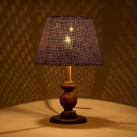 Evidea Lighting Fiona Ahşap Abajur - Ceviz Ayak / Kahverengi Başlık - 40 cm
