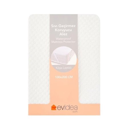 Evidea Soft Minik Kapitoneli Tek Kişilik Sıvı Geçirmez Lastikli Alez - Beyaz - 100x200 cm