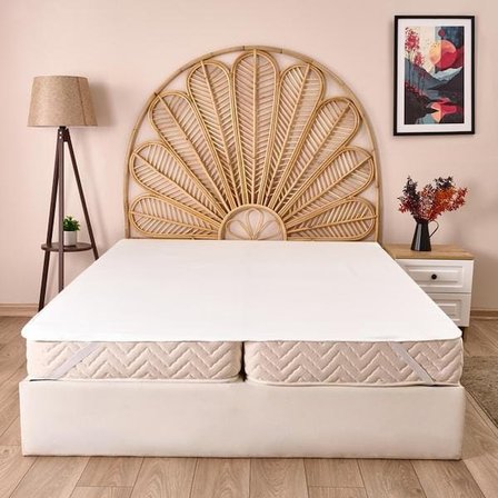 Evidea Soft Minik Kapitoneli Tek Kişilik Sıvı Geçirmez Lastikli Alez - Beyaz - 100x200 cm