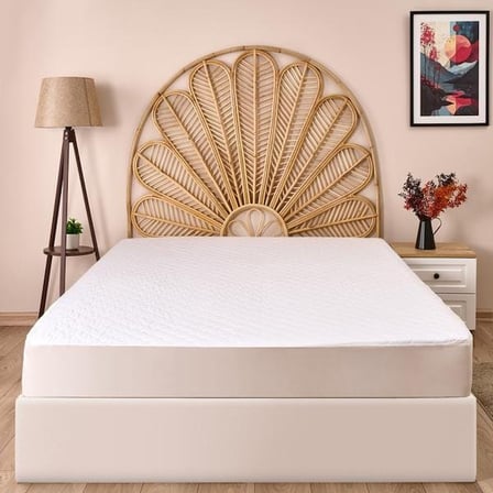 Evidea Soft Dalga Kapitoneli Fitted Çift Kişilik Alez - Beyaz - 160x200 cm