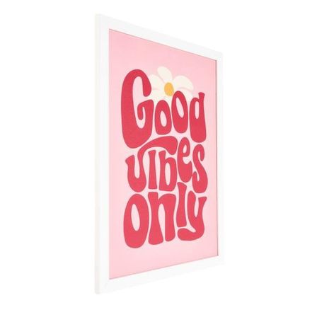 Evidea Deco Good Vibes Only Pano - Pembe - 30x40 cm