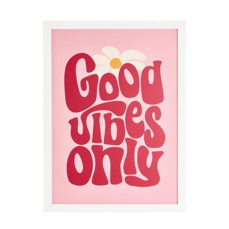 Evidea Deco Good Vibes Only Pano - Pembe - 30x40 cm