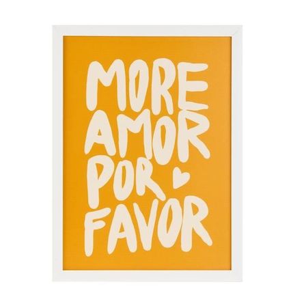 Evidea Deco More Amor Por Favor Pano - Sarı - 30x40 cm