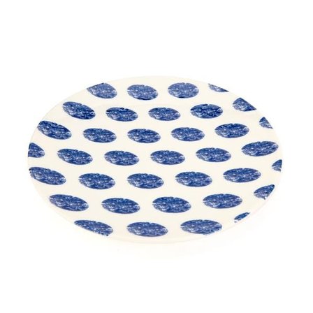 Tulu Porselen Madre Servis Tabağı - Mavi - 25 cm