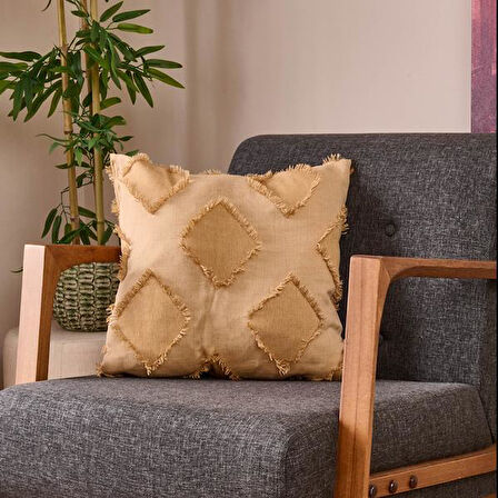 Evidea Soft Ros Kırlent - Hardal - 45x45 cm