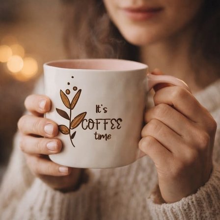Evidea Kitchen It's Coffee Time Kupa - Renkli - 450 ml