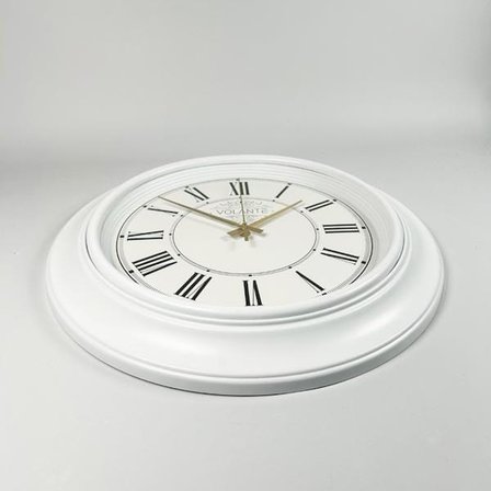 Volante Rustik Duvar Saati - Beyaz - 45 cm