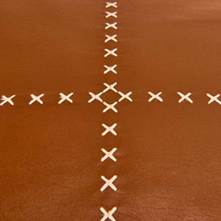 Evidea Soft Deri Görünümlü Kırlent - Kahverengi - 43x43 cm