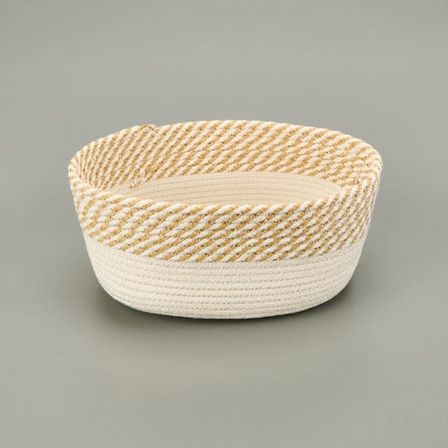 Simple Living Boho Style Sepet - Beyaz / Bej - 25x20x10 cm