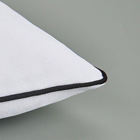 Evidea Soft Ethnic Biyeli Kırlent - Beyaz - 30x50 cm