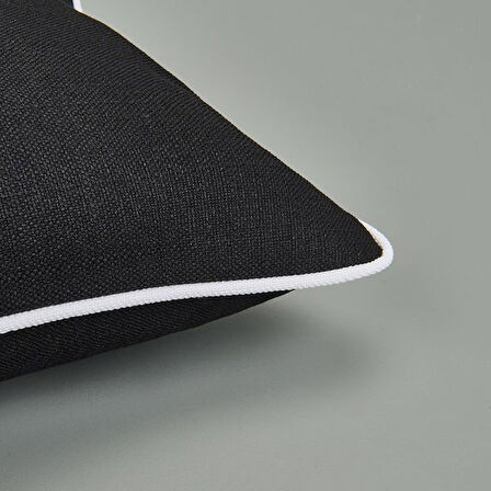 Evidea Soft Ethnic Biyeli Kırlent - Siyah - 30x50 cm