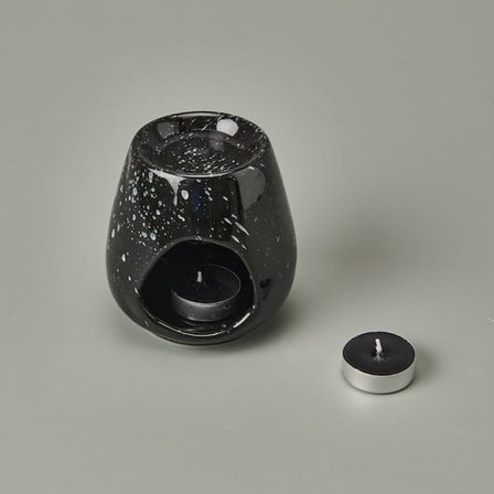Evidea Deco Enyo Seramik Buhurdanlık - Siyah - 11 cm