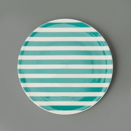 Evidea Kitchen Be Happy Servis Tabağı - Beyaz / Yeşil - 25 cm
