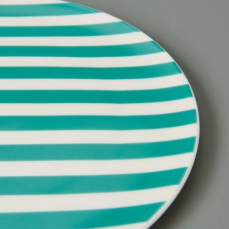 Evidea Kitchen Be Happy Servis Tabağı - Beyaz / Yeşil - 25 cm