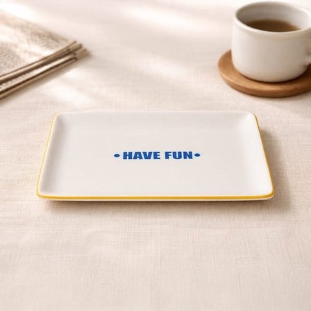 Evidea Kitchen Have Fun Servis Tabağı - Renkli - 13x18 cm