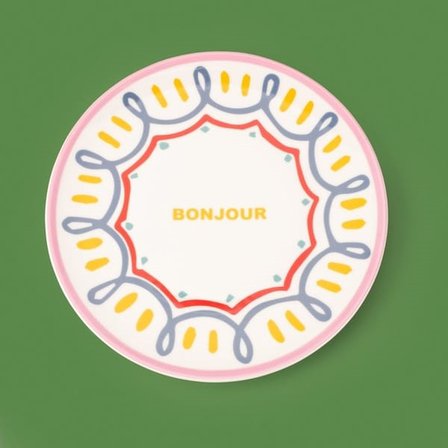 Evidea Kitchen Bonjour Servis Tabağı - Renkli - 25 cm