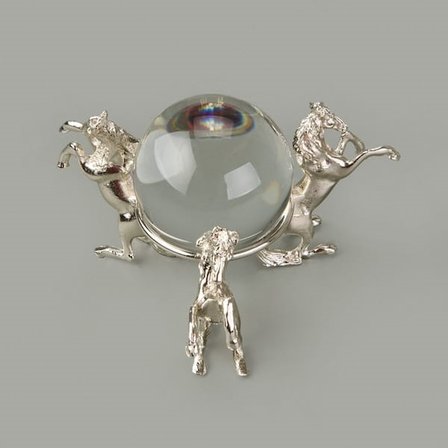 Evidea Deco Atlı Cam Top Dekor - Silver - 11 cm