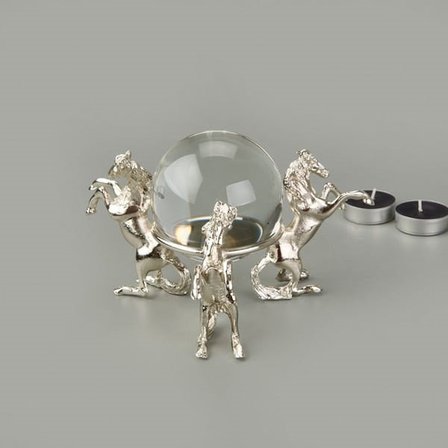 Evidea Deco Atlı Cam Top Dekor - Silver - 11 cm
