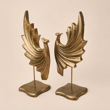 Evidea Deco Dragon 2'li Dekor - Gold - 32 cm