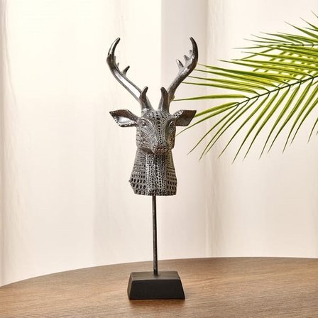 Evidea Deco Ciervo Dekor - Gümüş / Siyah - 29 cm