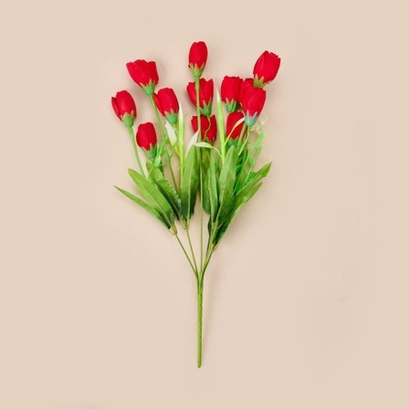Q-Art Manolya Yapay Çiçek - Kırmızı - 38 cm