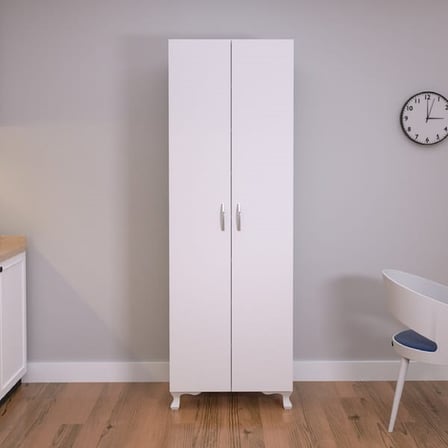 Eco Room Arina 2 Kapaklı 8 Raflı Çok Amaçlı Dolap - Beyaz