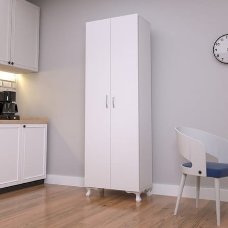 Eco Room Arina 2 Kapaklı 8 Raflı Çok Amaçlı Dolap - Beyaz