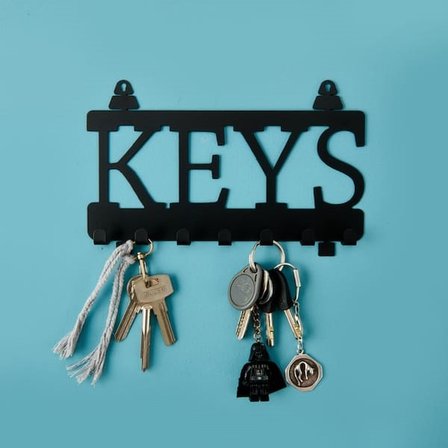 Evidea Deco Keys Anahtarlık - Siyah - 22x10 cm