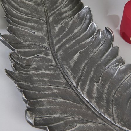 Evidea Deco Moena Dekoratif Tabak - Gümüş - 44x19 cm