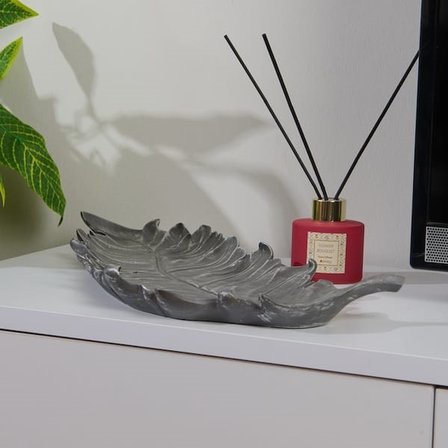 Evidea Deco Moena Dekoratif Tabak - Gümüş - 44x19 cm