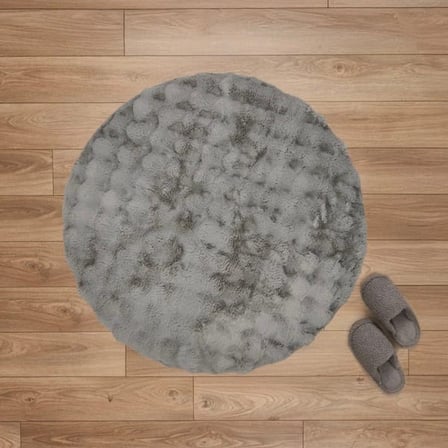 Evidea Soft Bubble Yuvarlak Halı - Gri - 100x100 cm
