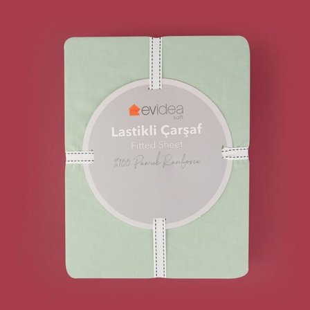 Evidea Soft Basic Tek Kişilik Lastikli Çarşaf - Yeşil - 100x200 cm