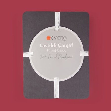 Evidea Soft Basic Tek Kişilik Lastikli Çarşaf - Antrasit - 100x200 cm
