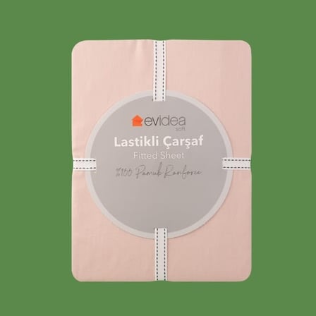 Evidea Soft Basic Çift Kişilik Lastikli Çarşaf - Gülkurusu - 160x200 cm