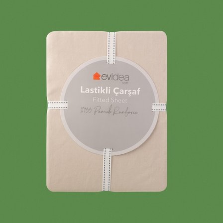 Evidea Soft Basic Çift Kişilik Lastikli Çarşaf - Bej - 180x200 cm