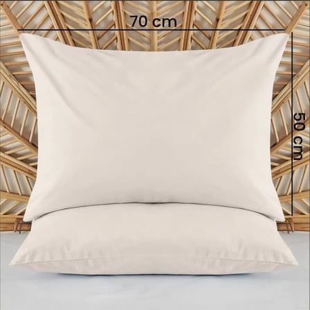 Evidea Soft Basic 2'li Yastık Kılıfı - Ekru - 50x70 cm