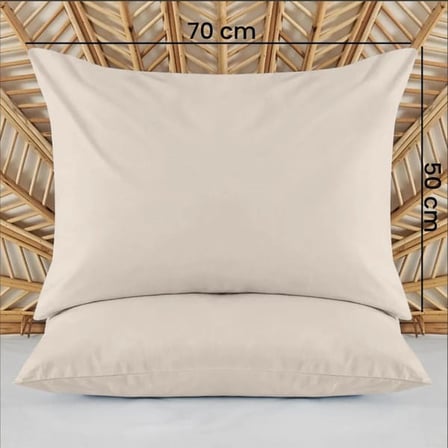 Evidea Soft Basic 2'li Yastık Kılıfı - Bej - 50x70 cm