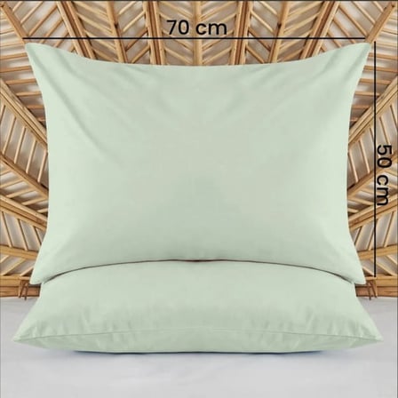 Evidea Soft Basic 2'li Yastık Kılıfı - Yeşil - 50x70 cm