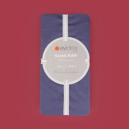Evidea Soft Basic 2'li Yastık Kılıfı - Lacivert - 50x70 cm