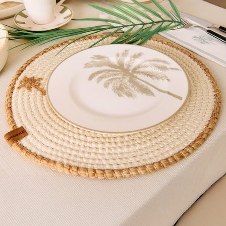 Evidea Kitchen Palm Tatlı ve Kahvaltı Tabağı - Krem / Bej - 21 cm