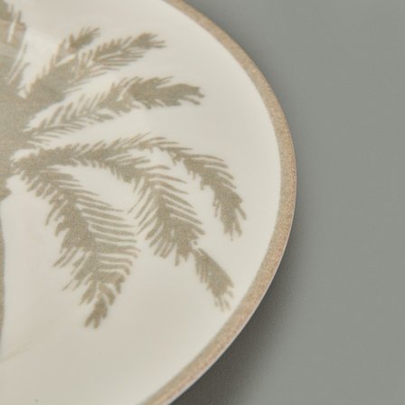 Evidea Kitchen Palm Tatlı ve Kahvaltı Tabağı - Krem / Bej - 21 cm