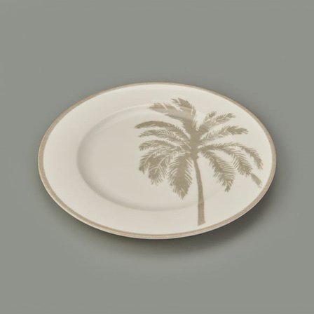 Evidea Kitchen Palm Tatlı ve Kahvaltı Tabağı - Krem / Bej - 21 cm