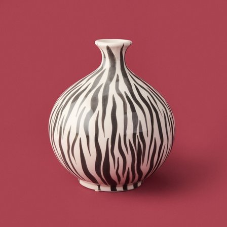 Evidea Deco Elegant Curves Vazo - Siyah / Beyaz - 28 cm