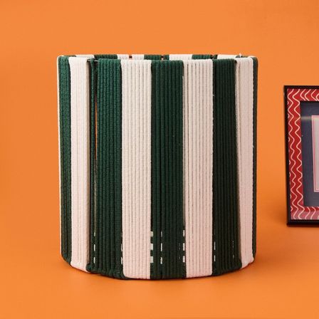 Simple Living Nautical Fun Silindir Dekoratif Sepet - Beyaz / Yeşil - 30x30 cm