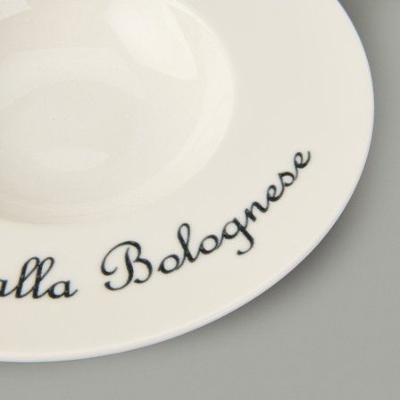 Evidea Kitchen La Luciana Porselen Makarna Tabağı - Siyah / Krem - 26 cm