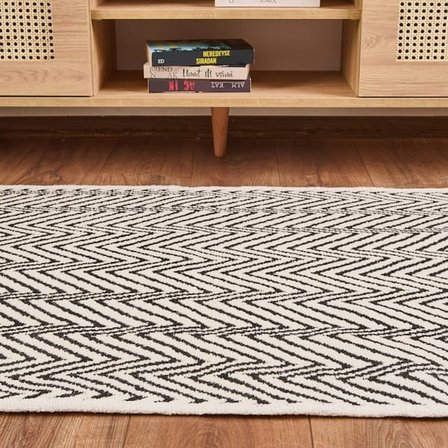 Evidea Soft Pirn Halı - Siyah - 80x150 cm