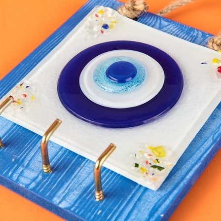 Evidea Deco Nazar Anahtar Askısı - Mavi - 15 cm